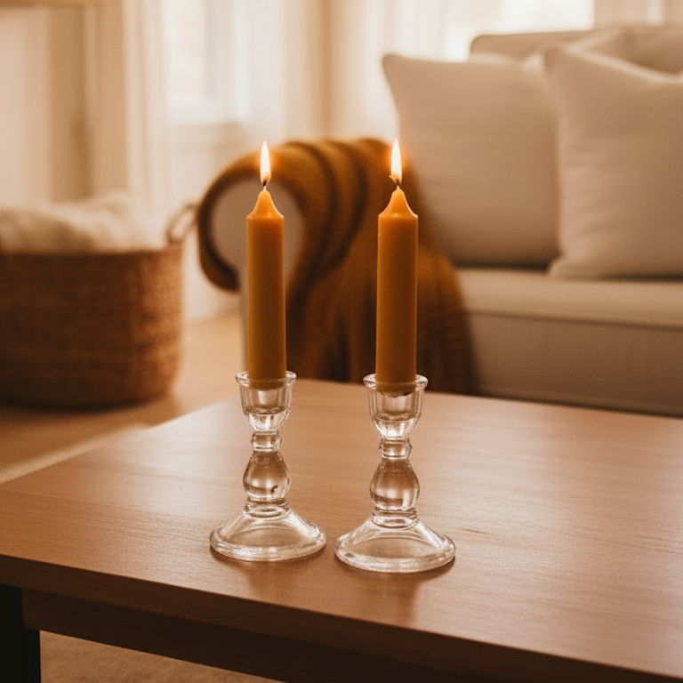 Mini Beeswax dinner taper candles 10cm x 2cm