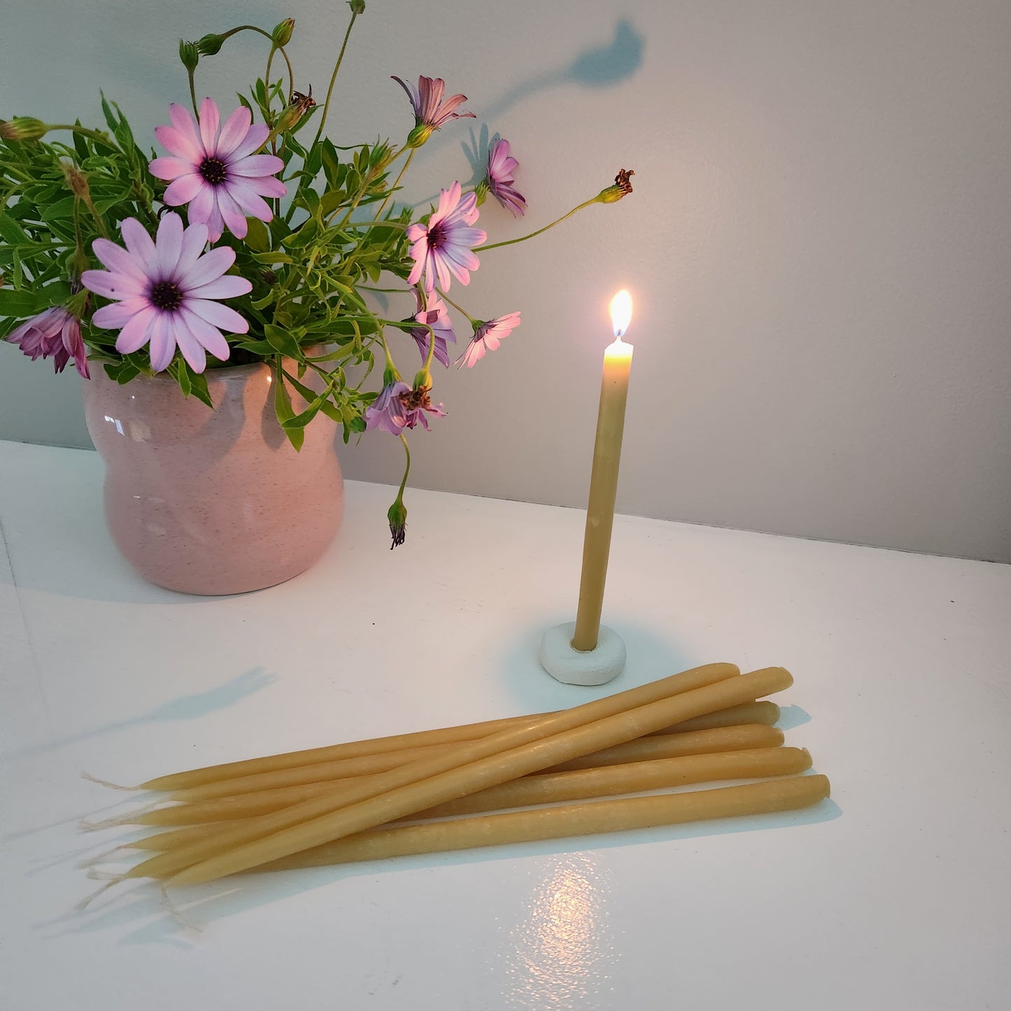 Beeswax Thin Taper Candles 25cm 3+ hour burn time