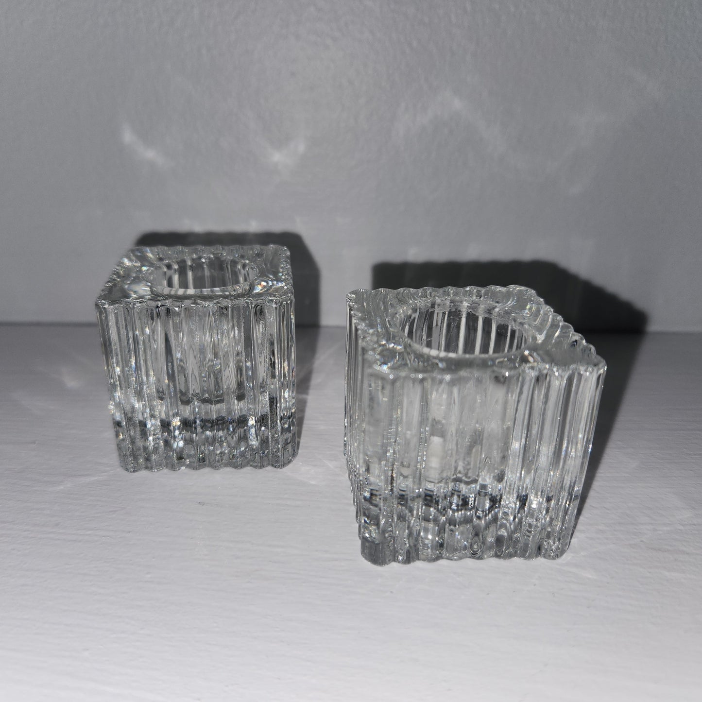Bundle pack - Glass candle holders with beeswax tapers
