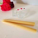 Bundle pack - Glass candle holders with beeswax tapers