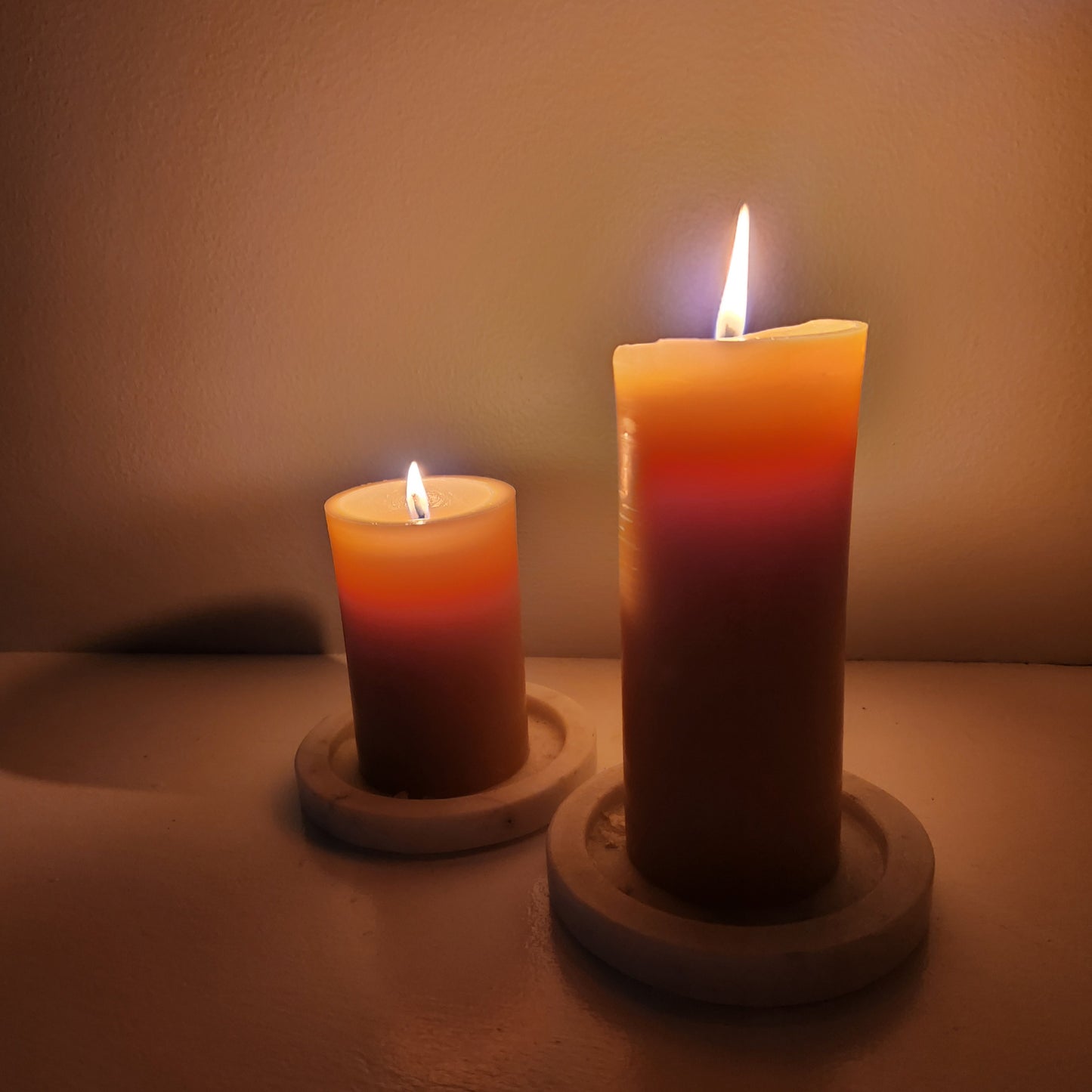 Pure Beeswax pillar duo