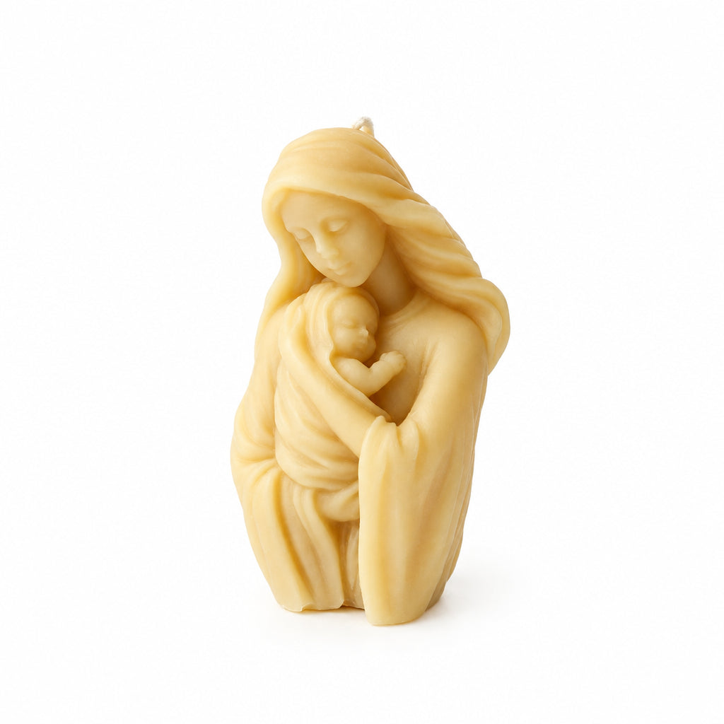 Beeswax Large Pillar - Mother Baby