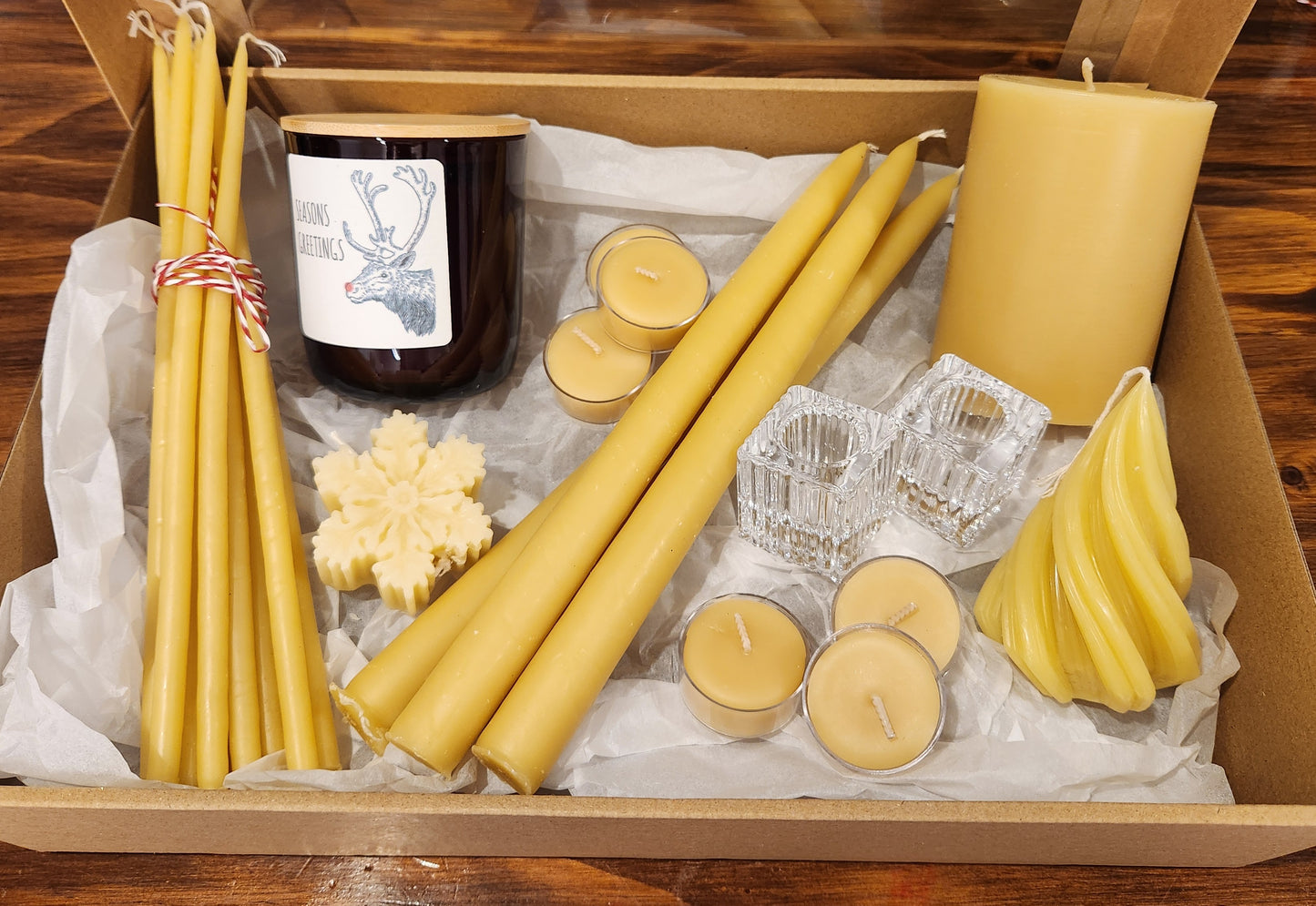 Christmas Beeswax Deluxe Candle Hamper - Gift Box