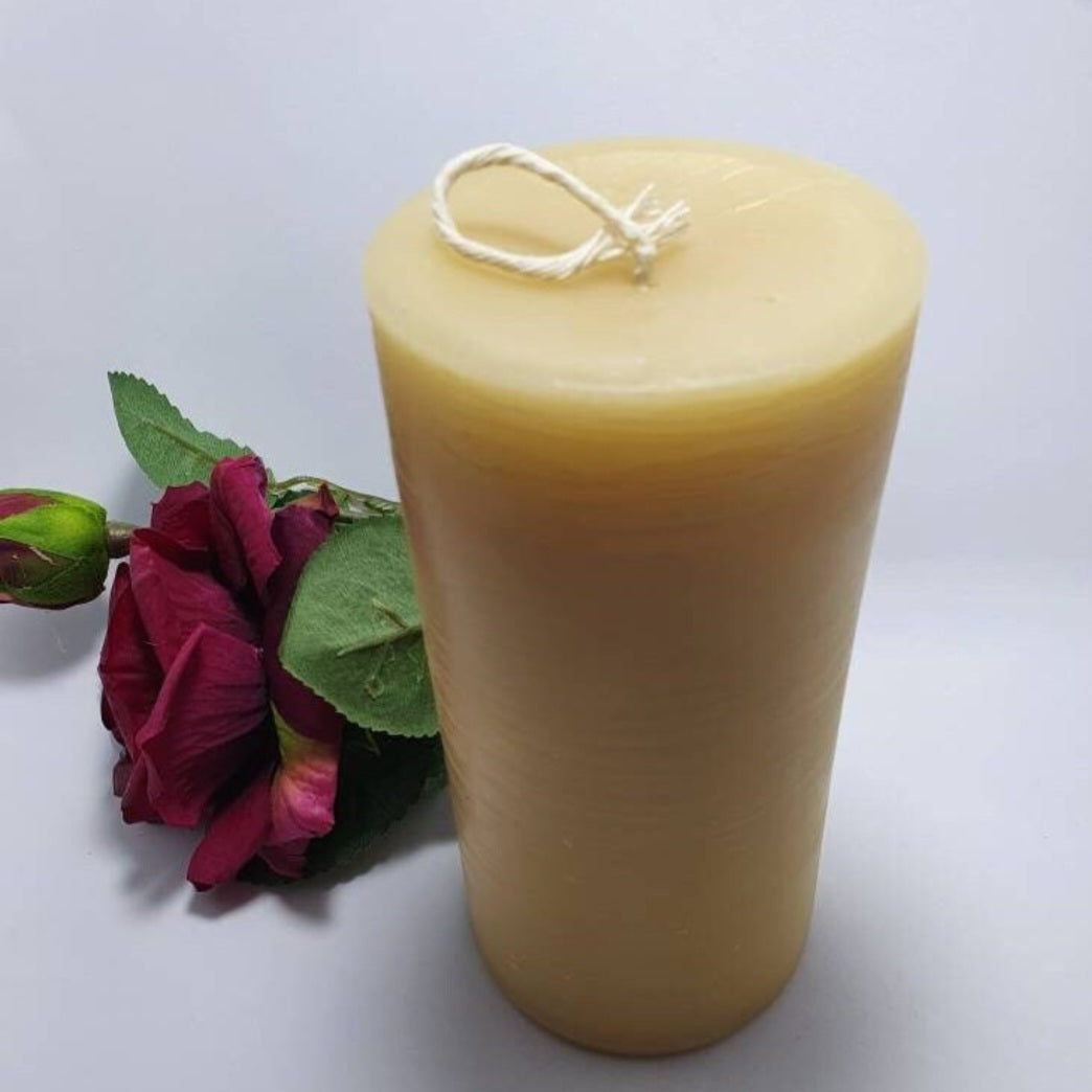 Australian beeswax column | pillar candle 15cm - 100 hour burn