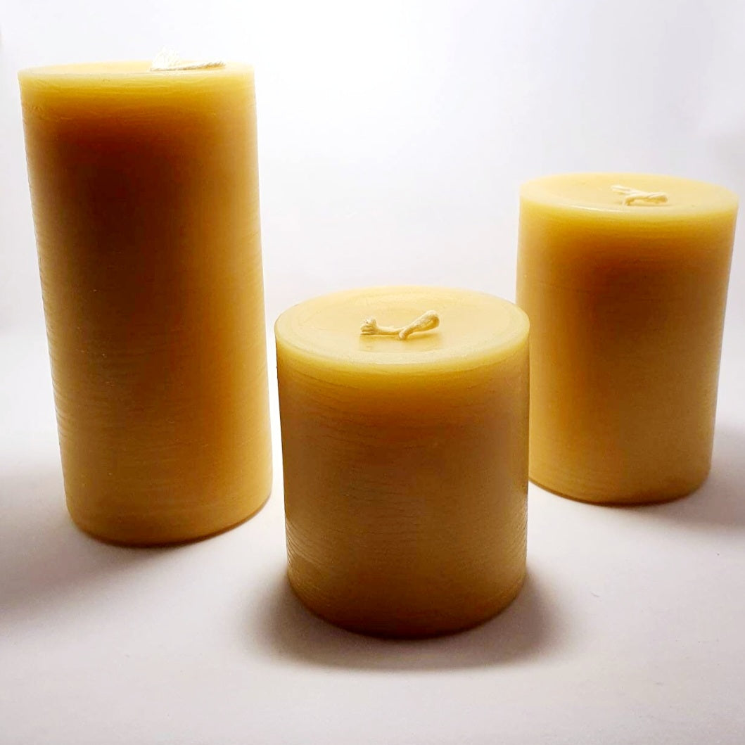 Australian beeswax column | pillar candle 15cm - 100 hour burn