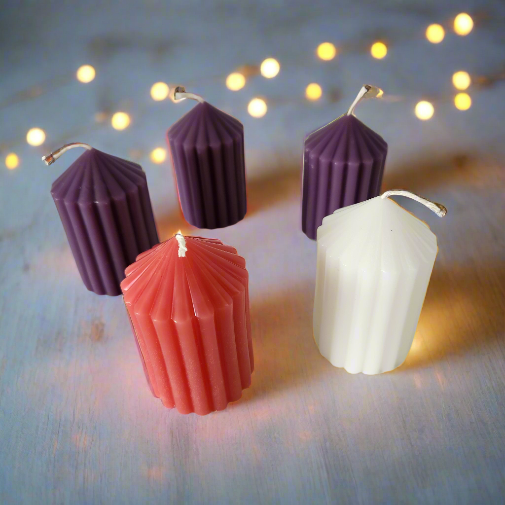 Christmas Advent Wreath Beeswax Pillar Candles
