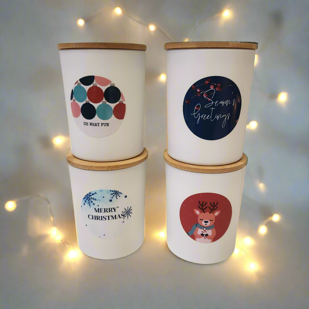 Christmas scented beeswax candles