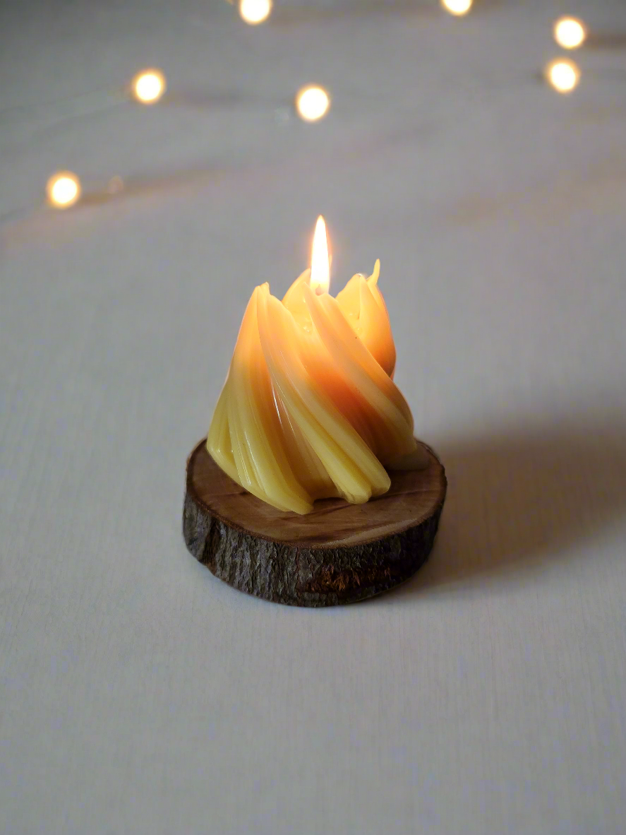 Beeswax Christmas novelty tree pillar