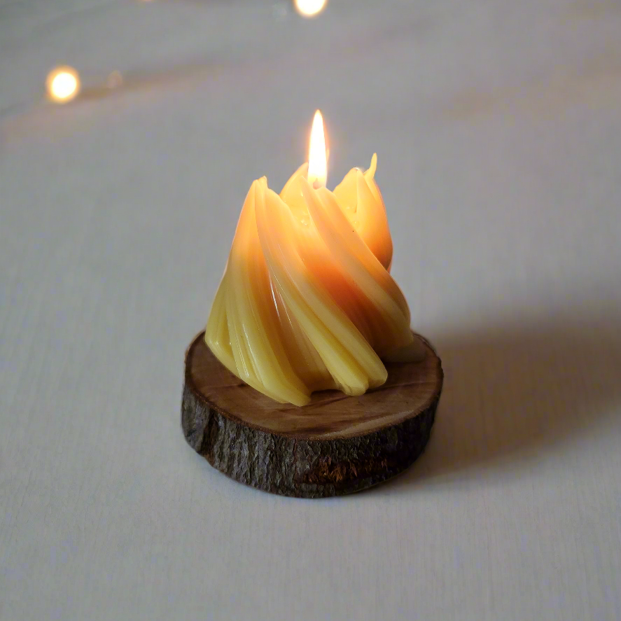 Beeswax Christmas novelty tree pillar