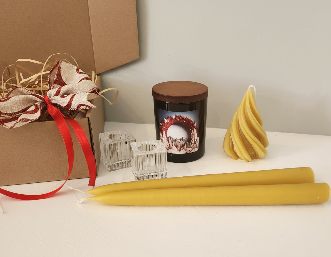 Beeswax Candle Christmas Gift Box