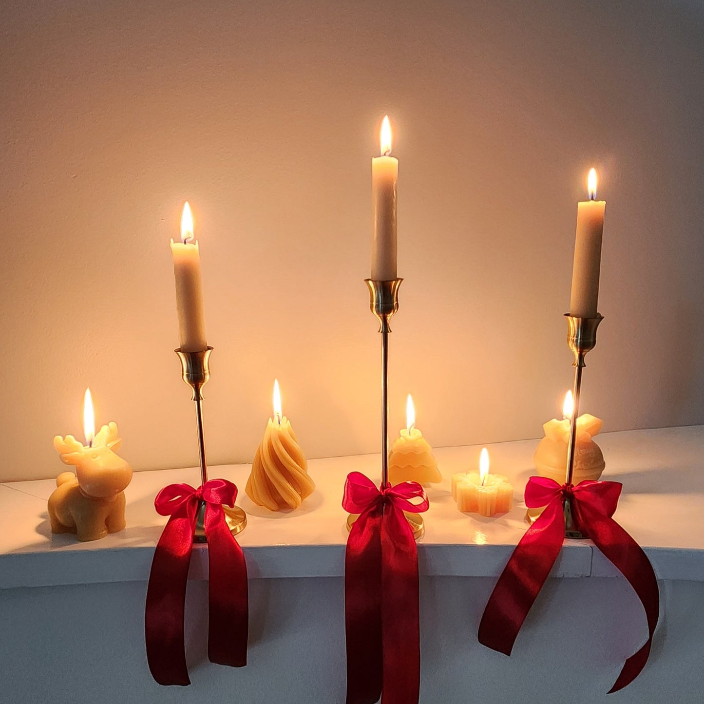 Beeswax Christmas Candles Mini Gift Box