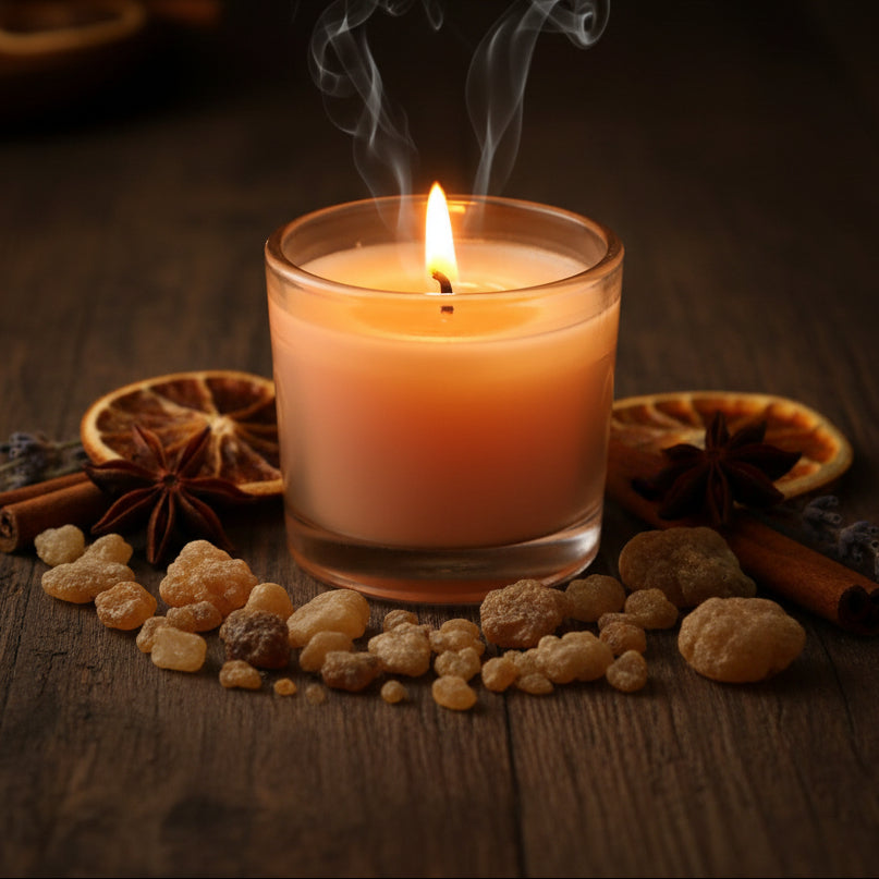 Frankincense scented beeswax mini pot candle