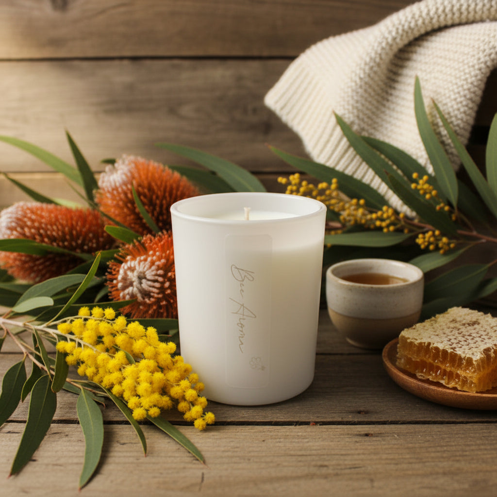 Australian Floral & Honey scented beeswax candle 250 gr