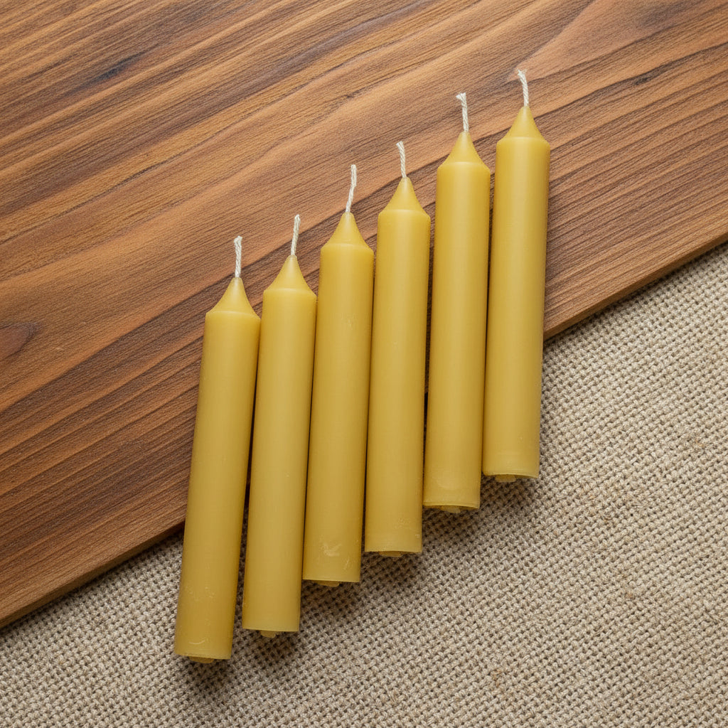 Beeswax short tapers - 6 candles