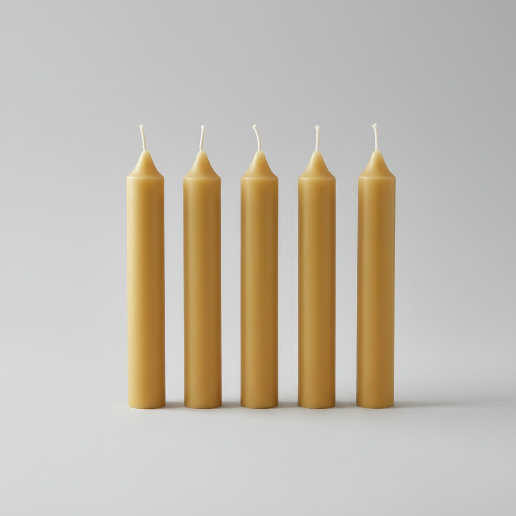 Beeswax short taper candles ~12 cm