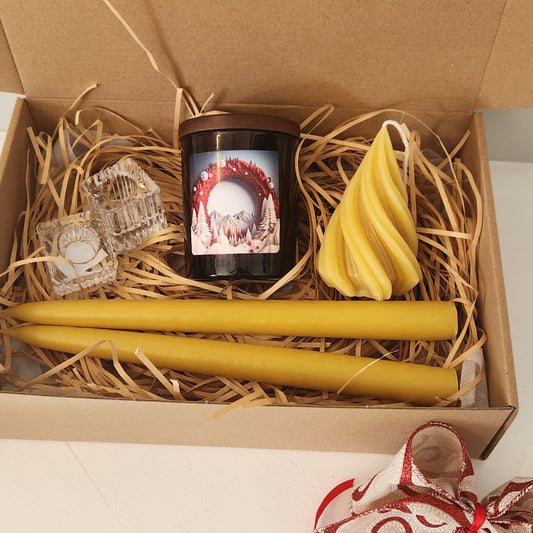 Beeswax Candle Christmas Gift Box