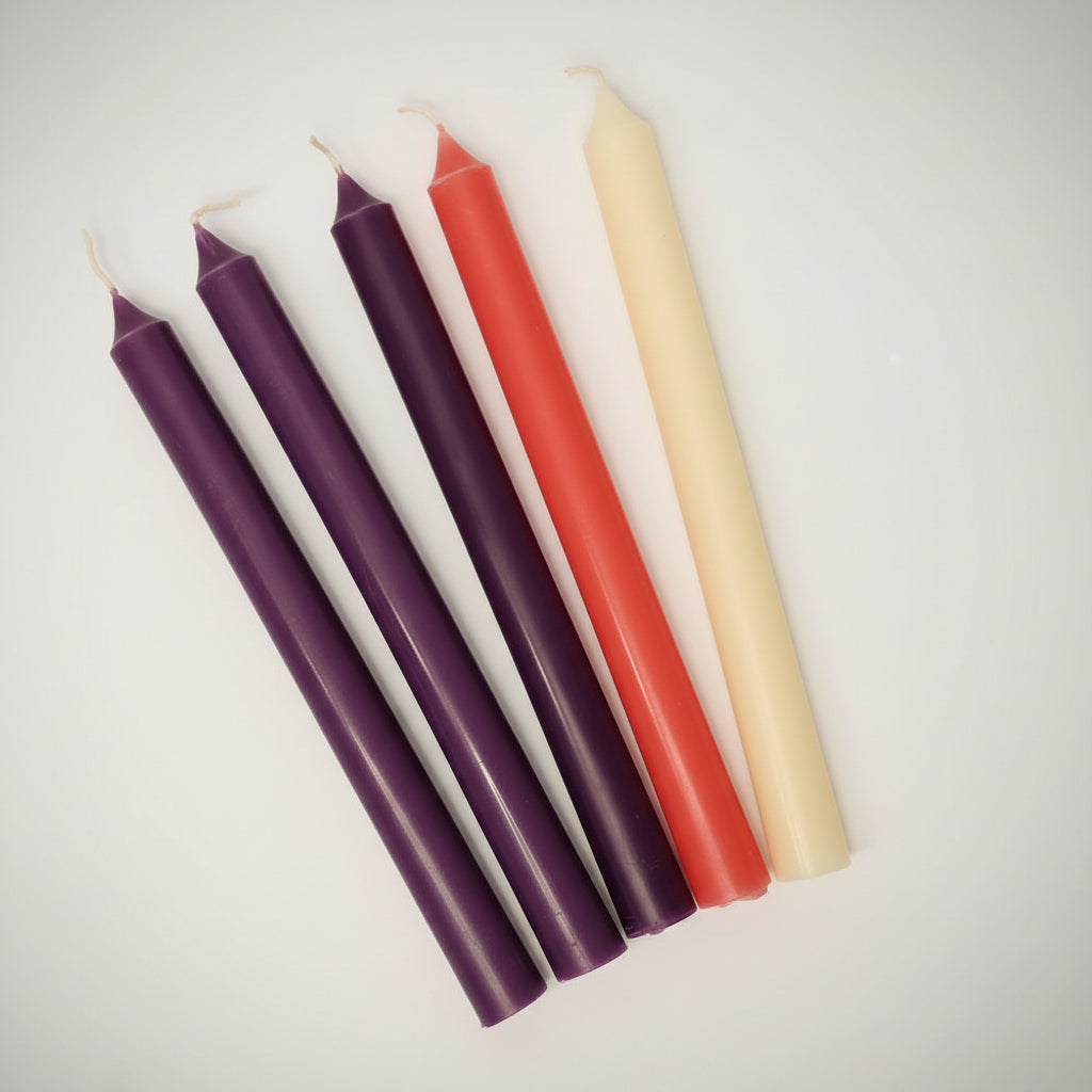 Beeswax Christmas Advent Taper Candles