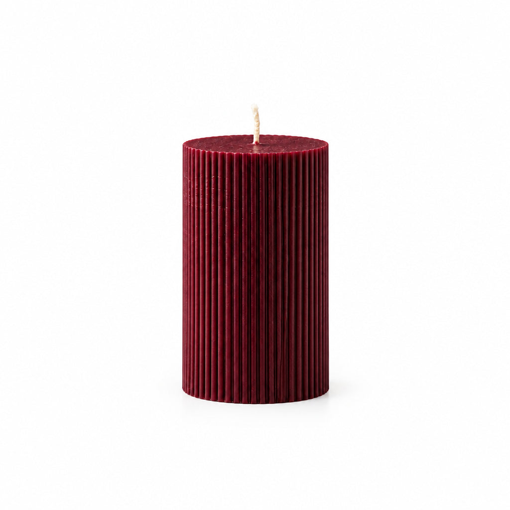 Burgundy Beeswax Pillar Candle