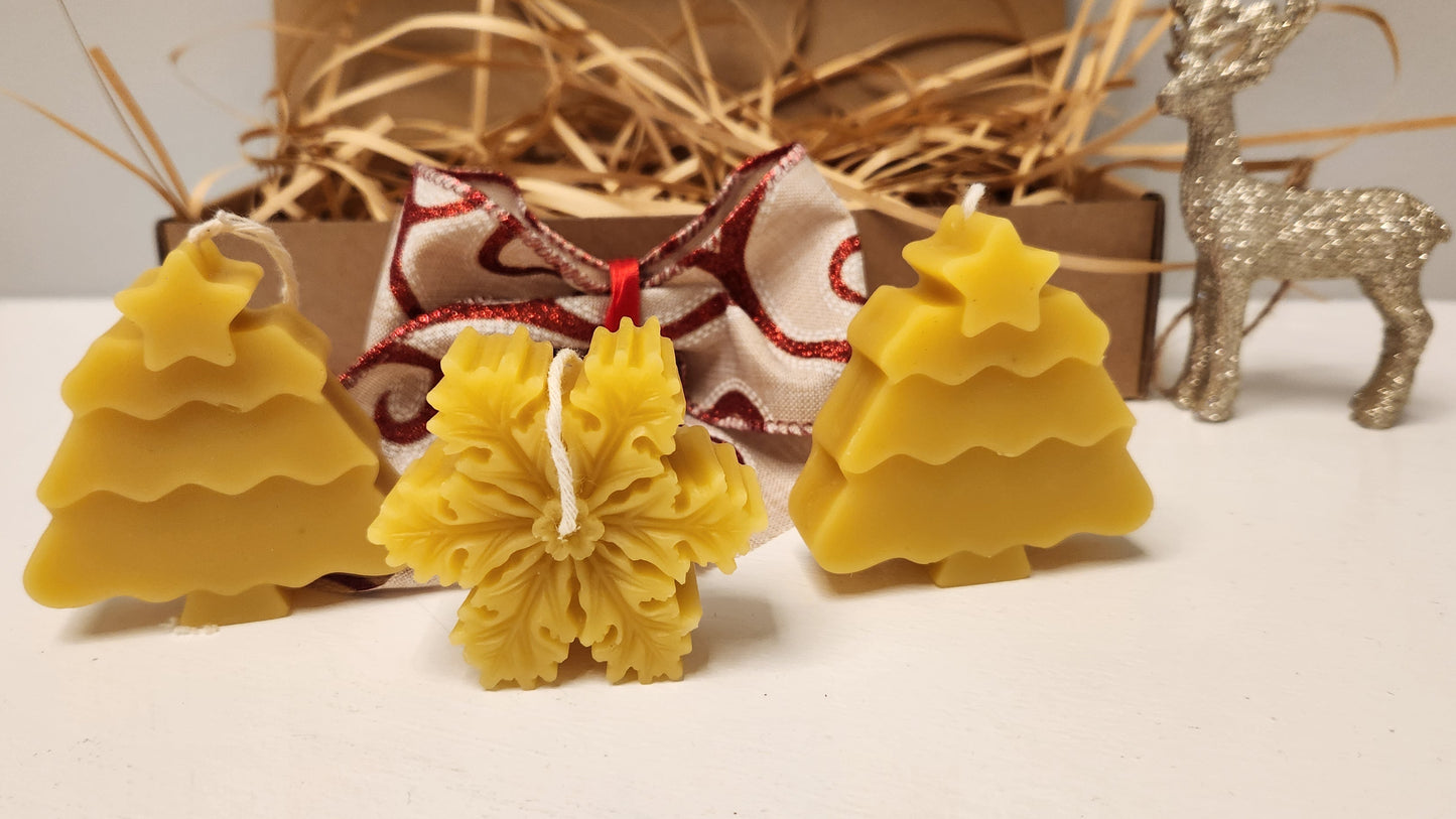 Beeswax Christmas Candle 3 piece Gift Box