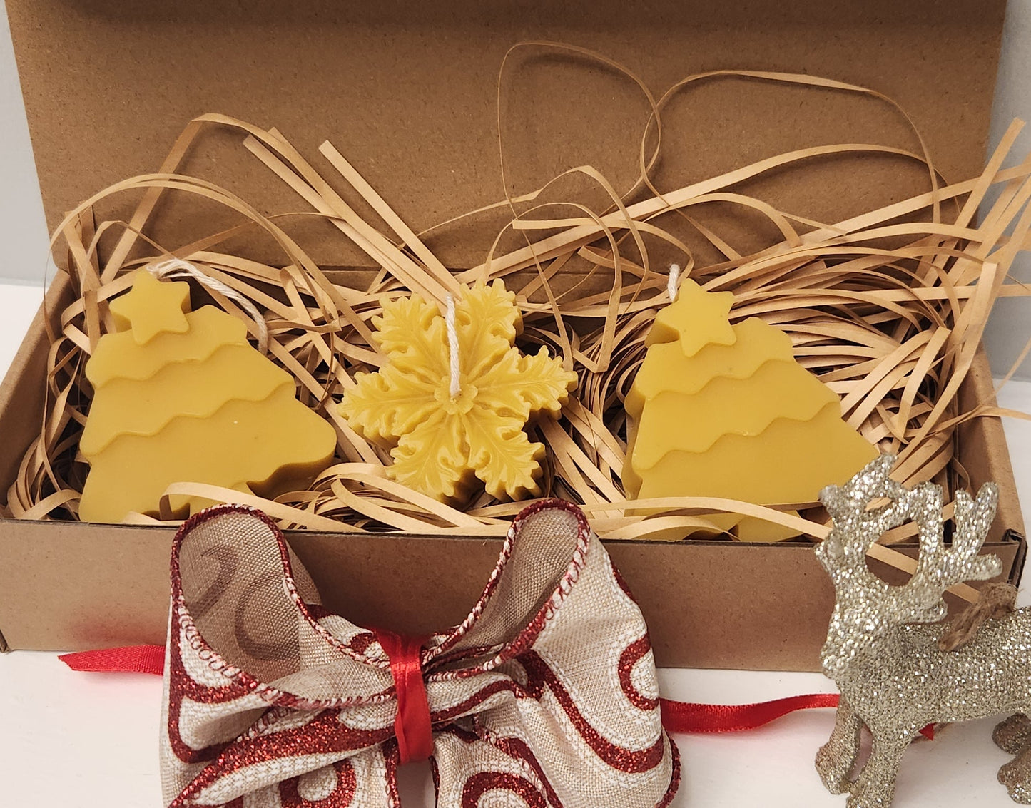 Beeswax Christmas Candle 3 piece Gift Box