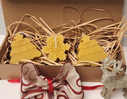 Beeswax Christmas Candle 3 piece Gift Box
