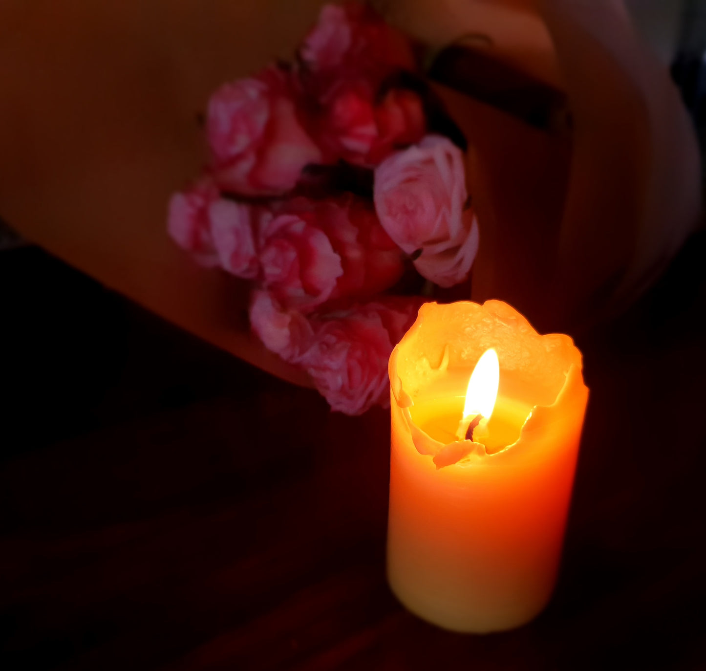 Pair of Small Australian Beeswax pillar Candles