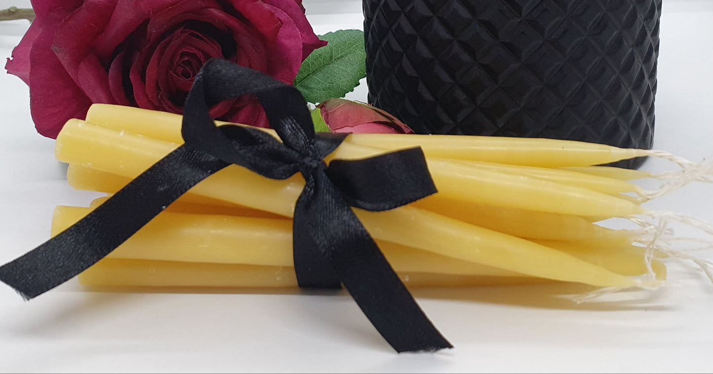 12 Beeswax Birthday Candles MINI Sticks