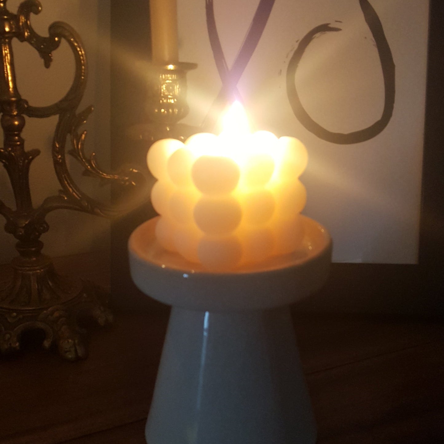 Beeswax 3D cube candle