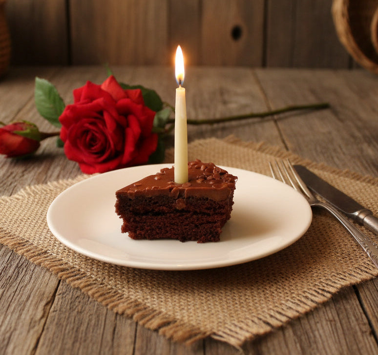 White Beeswax Birthday / thin candle sticks 25 cm with 3 hour burn time