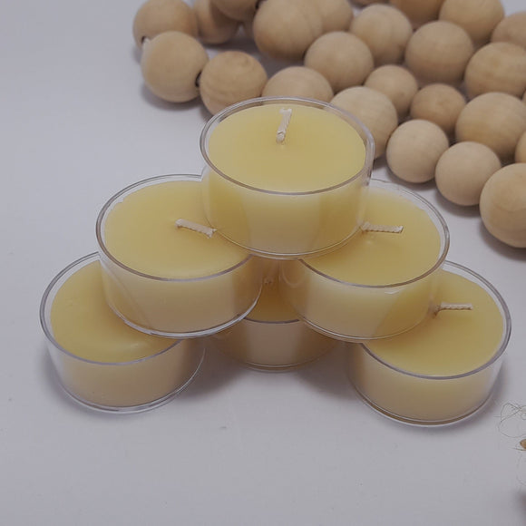 Beeswax Tealight Candles plastic cups