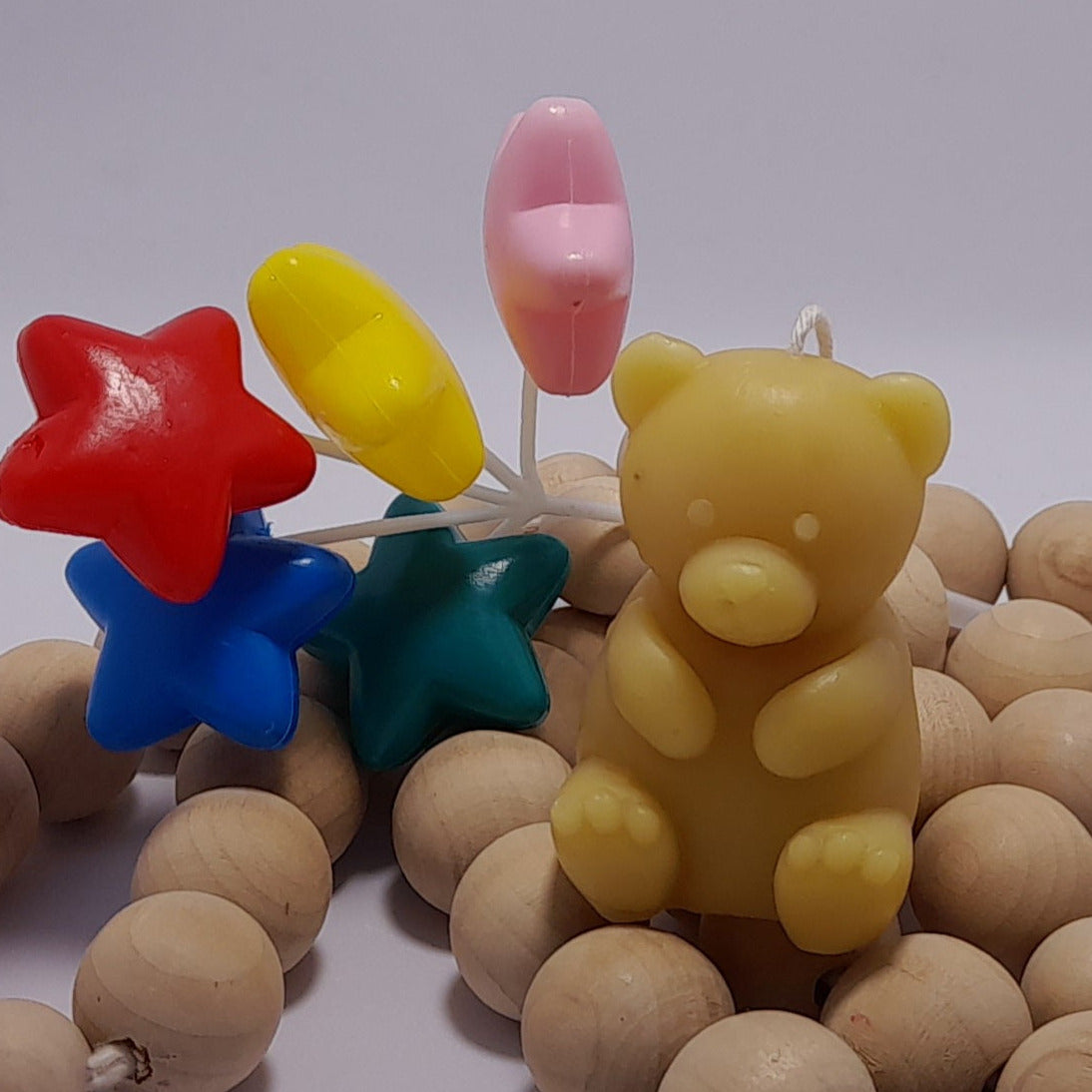 Beeswax teddy bear decorative birthday christening bonbonniere candle