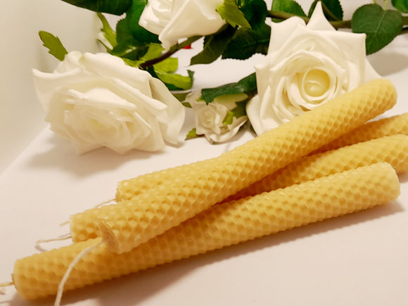 Honeycomb Beeswax rolled dinner | taper candle