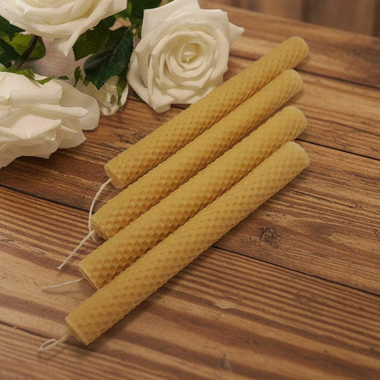 Honeycomb Beeswax rolled dinner | taper candle