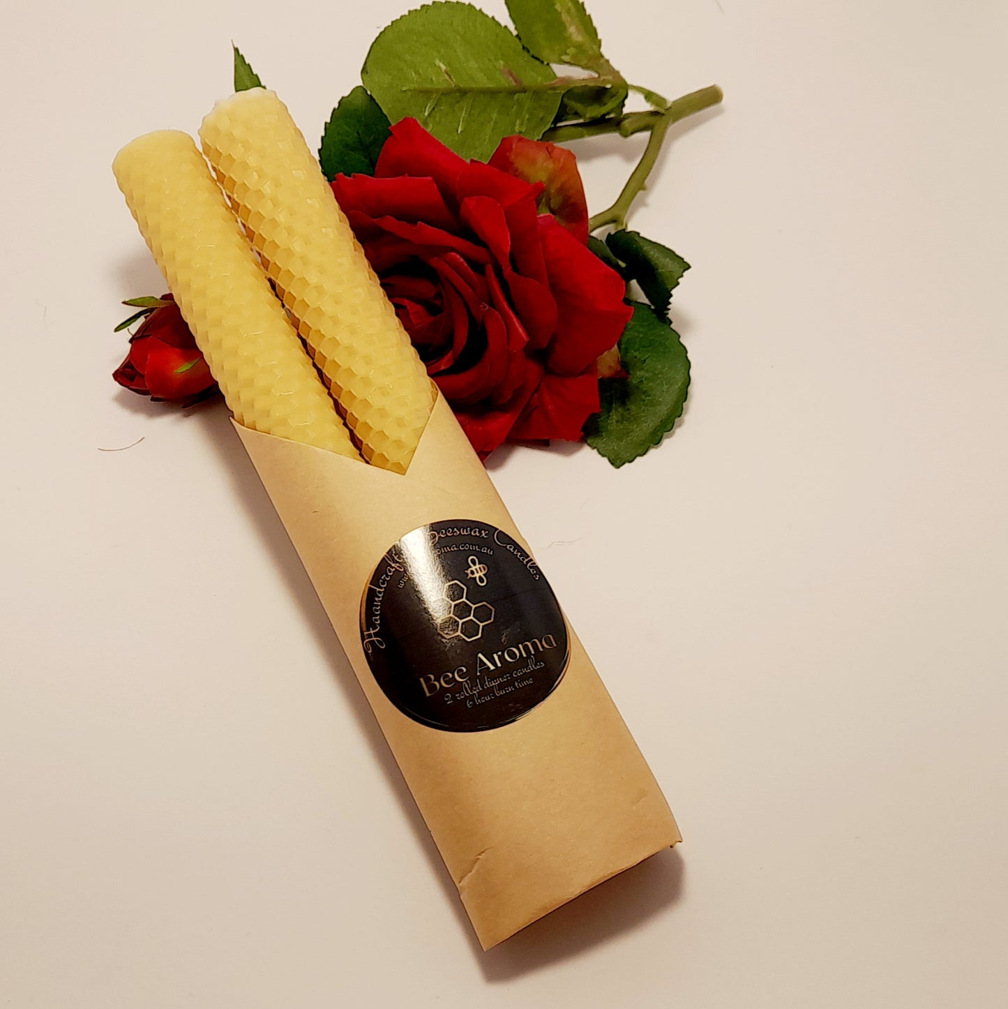 Honeycomb Beeswax rolled dinner | taper candle