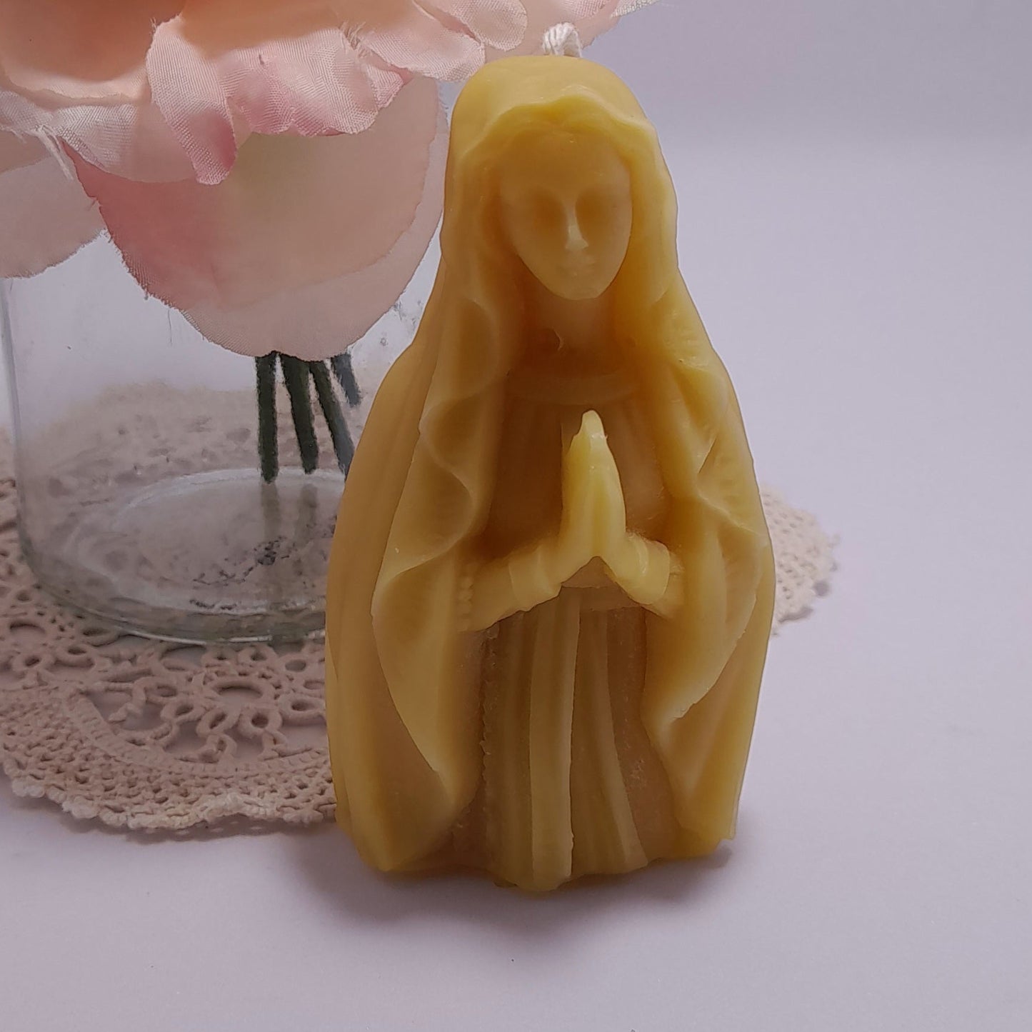 Beeswax blessed Virgin Mary statue | candle