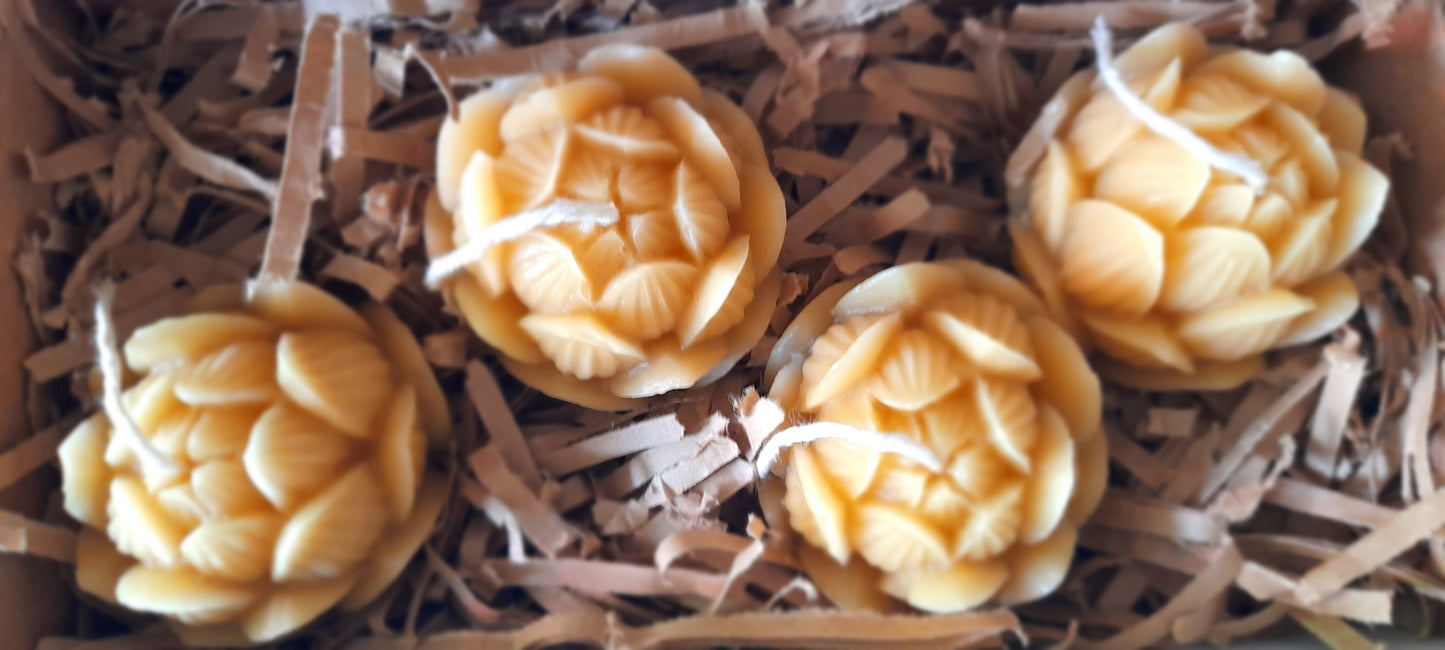 Lotus flower beeswax candle
