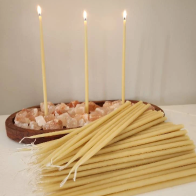 Australian Beeswax thin taper Candles 25cm 2+ hour burn time