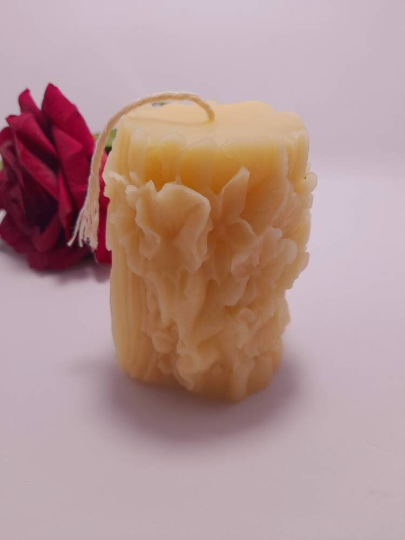 "She" Beeswax 3D pillar candle sculptured face