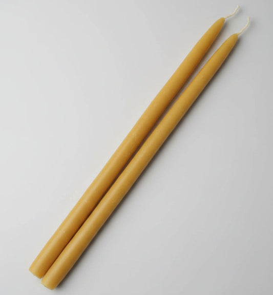 long beeswax dinner taper candles