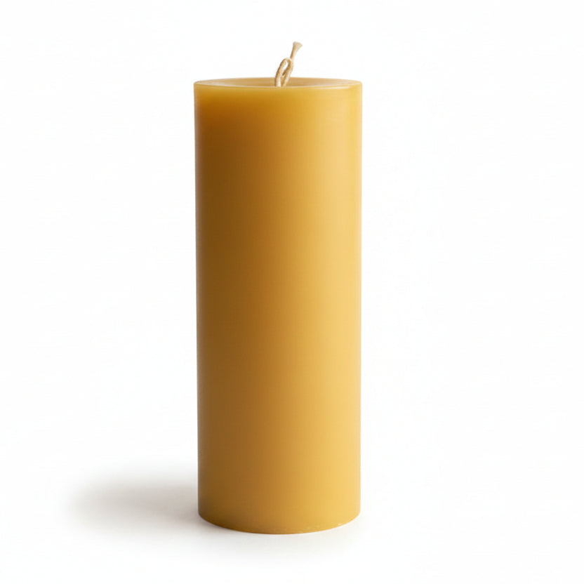 Column beeswax pillar candle 22cm