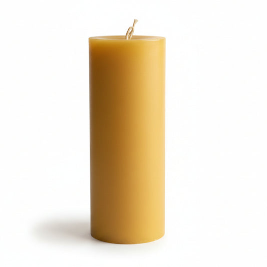 Column beeswax pillar candle 22cm