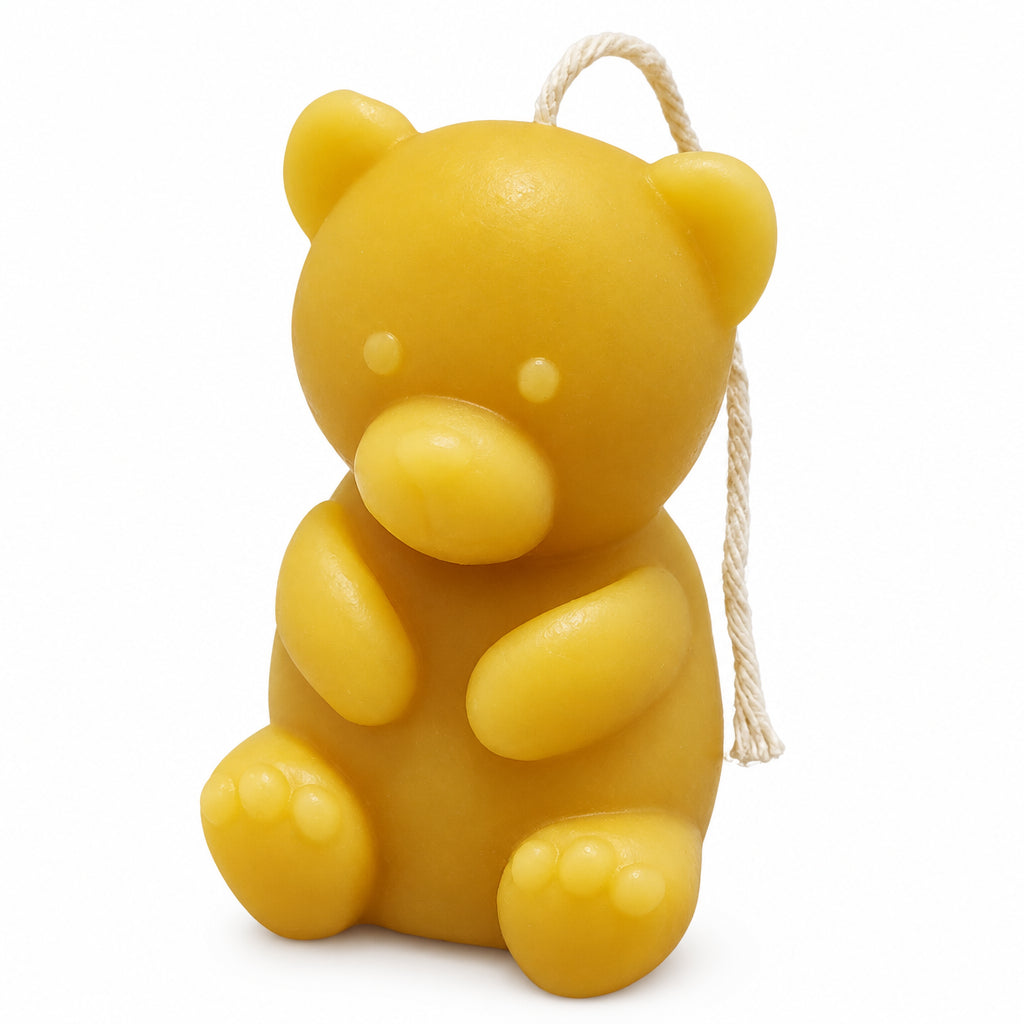Beeswax teddy bear decorative birthday christening bonbonniere candle
