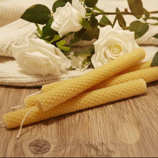 Honeycomb Beeswax rolled dinner | taper candle