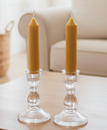 Mini Beeswax dinner taper candles 10cm x 2cm