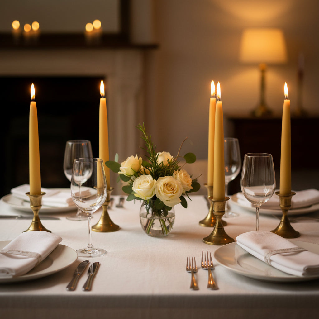 Australian Beeswax Taper Candles 25cm 9+ hour burn time