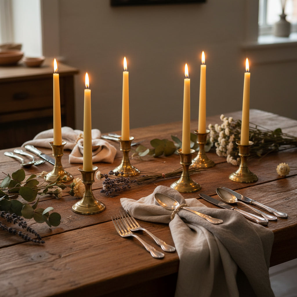 Australian Beeswax Taper Candles 25cm 9+ hour burn time
