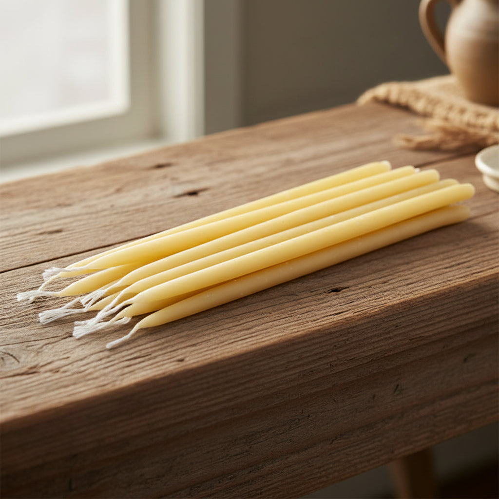 Australian Beeswax thin taper Candles  25cm 2+ hour burn time