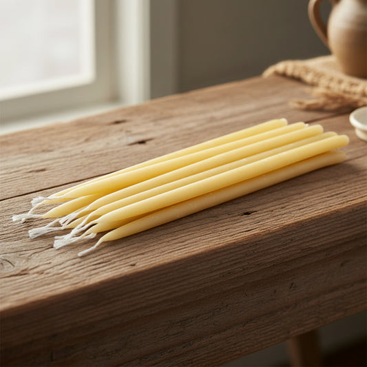 Australian Beeswax thin taper Candles  25cm 2+ hour burn time