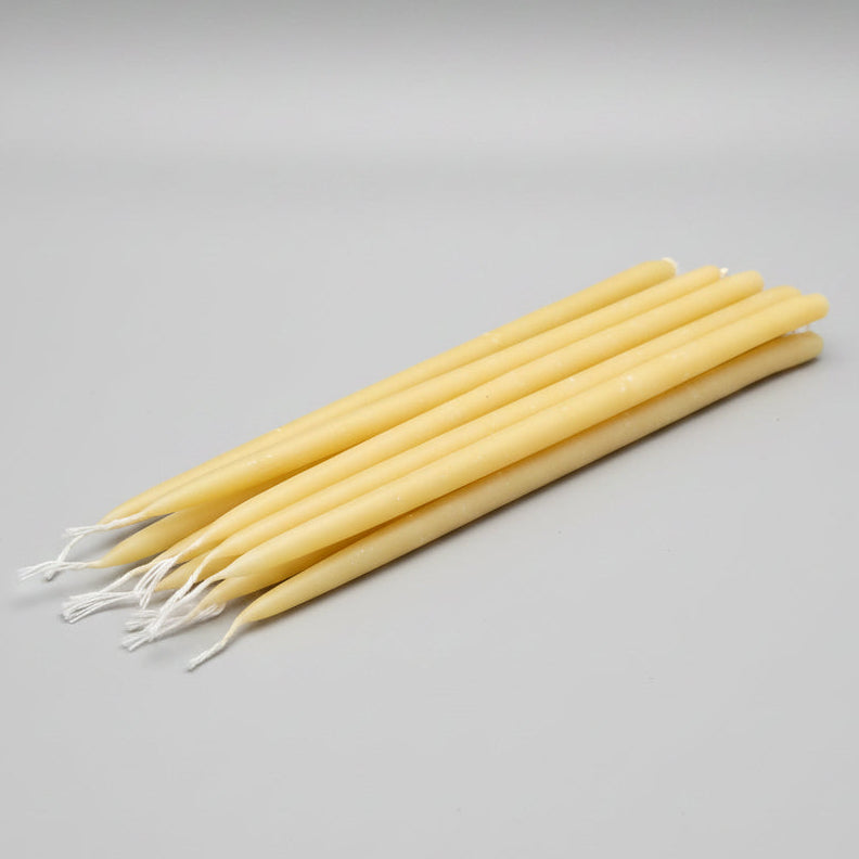 Beeswax Thin Taper Candles  25cm 3+ hour burn time