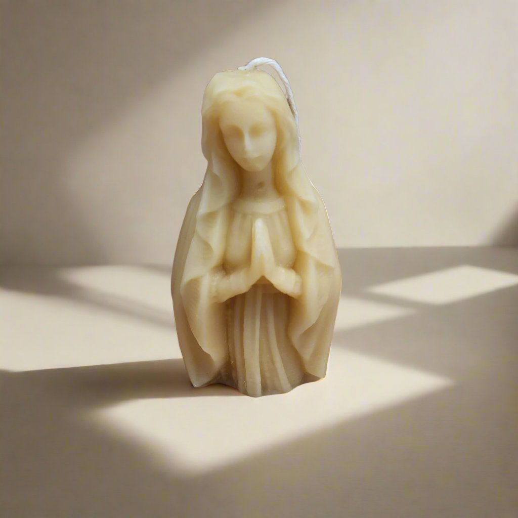 Beeswax blessed Virgin Mary statue | candle